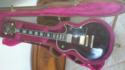 Photo annonce Gibson Les Paul custom de 1992 rouge wine