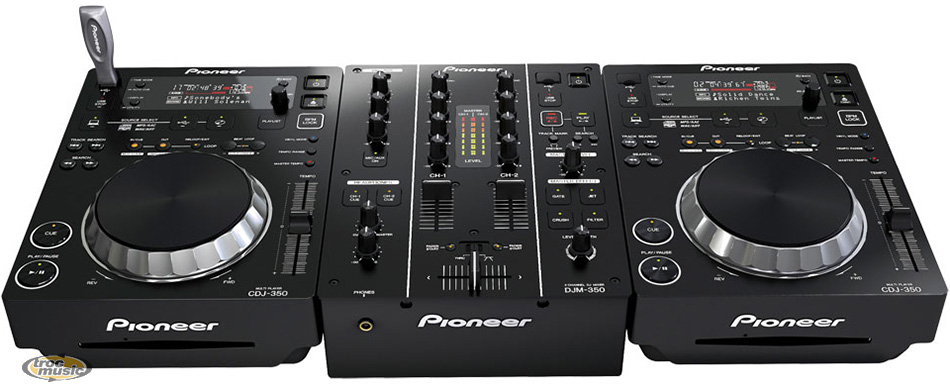 Photo : Pioneer  DJ  350 Pack 2 CDJ + DJM 350 + Valise