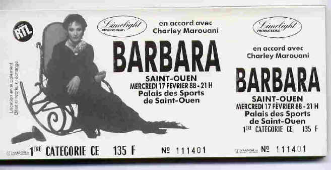Photo annonce Barbara billets concert collection
