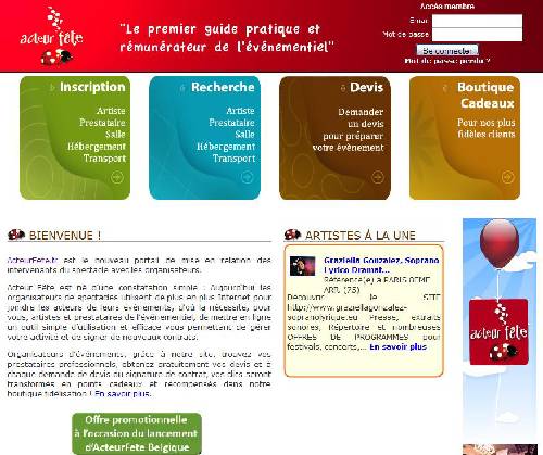 Photo annonce NOUVEAU SITE ACTEURFETE