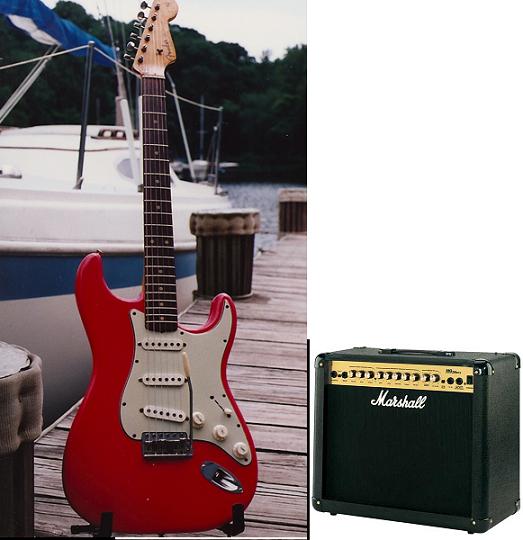 Photo : Guitare Fender & Ampli Marshall