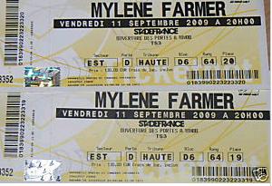 Photo annonce 2 places concert Mylene FARMER