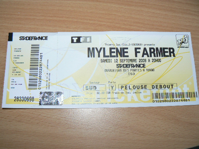 Photo annonce Place Pelouse Mylene Farmer