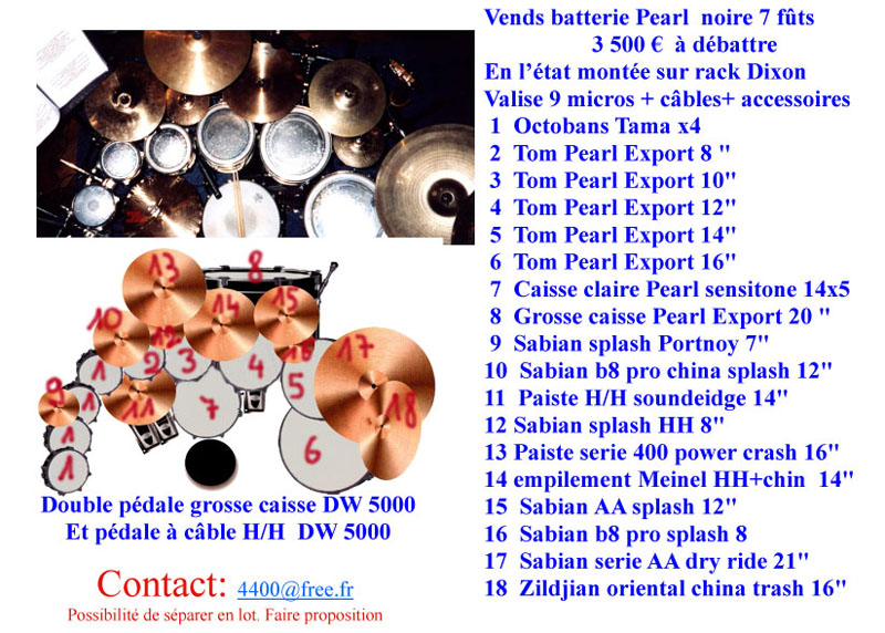 Photo annonce Pearl Export Pro 7 futs & nbx accessoires