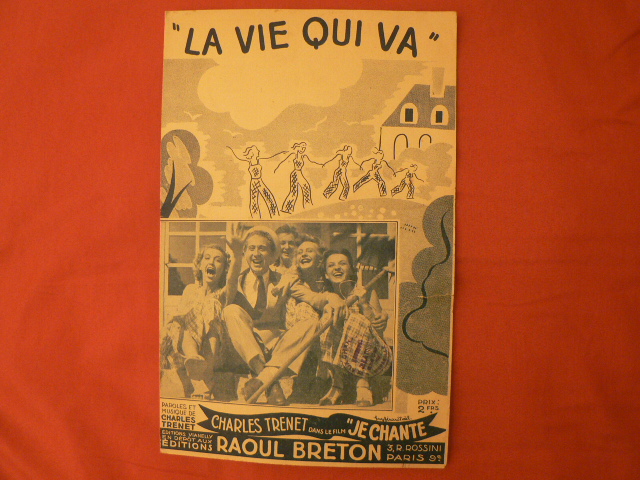 Photo : Partition chant  La vie qui va Charles Trenet