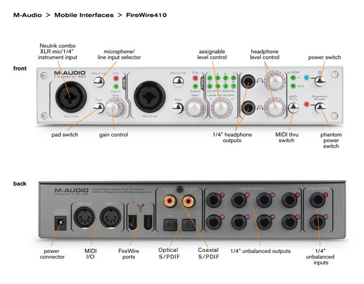 Photo annonce Interface M Audio FireWire 410