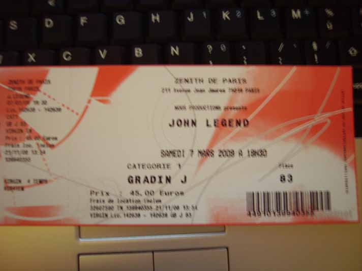 Photo annonce Place concert JOHN LEGEND