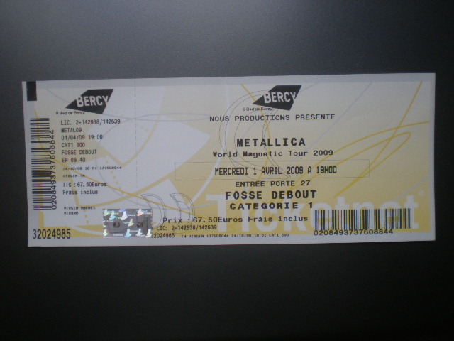 Photo annonce Metallica 1 place