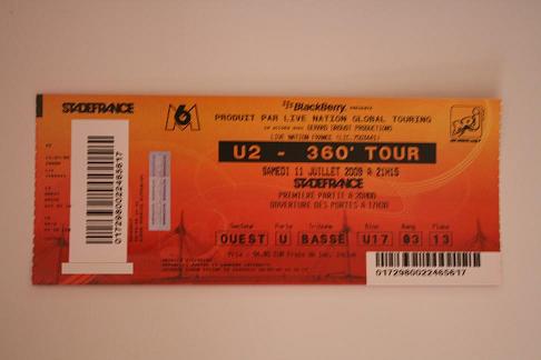 Photo annonce U2 1 Place SDF cat 2