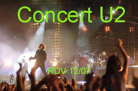 Photo annonce Concert U2 2 billets CARRE OR 12 07 SDF