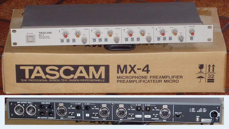 Photo : TASCAM MX 4 Preampli micro 4 cx matrice MS
