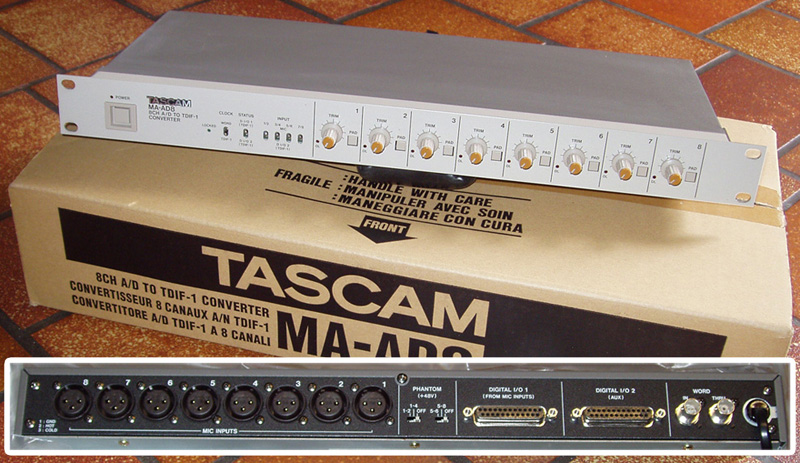 Photo annonce TASCAM MA AD8 preampli convertisseur TDIF