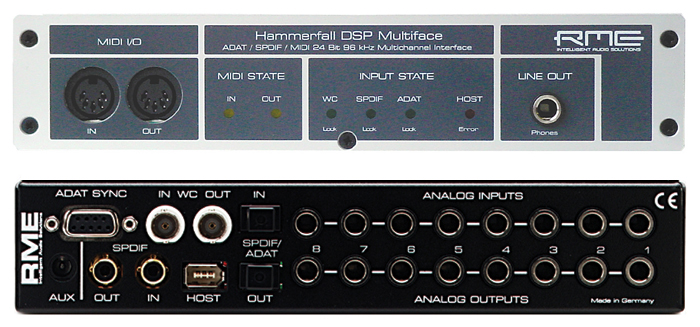 Photo : RME Multiface & Carte PCMCIA