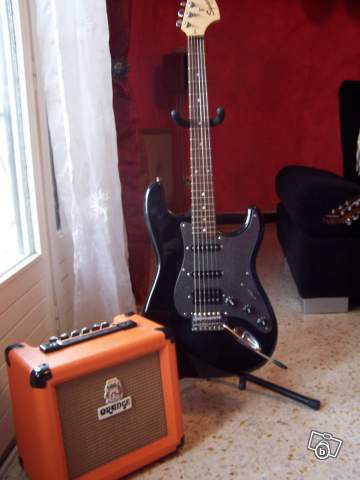 Photo : Guitare Squier Affinity avec ampli