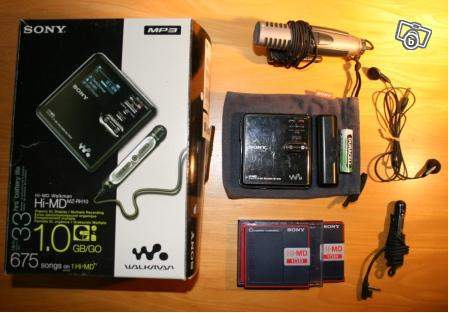 Photo annonce Mini  Disc  Sony  & micro + accessoires