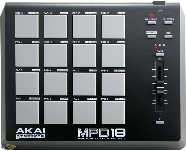 Photo annonce AKAI     MPD18    USB MIDI