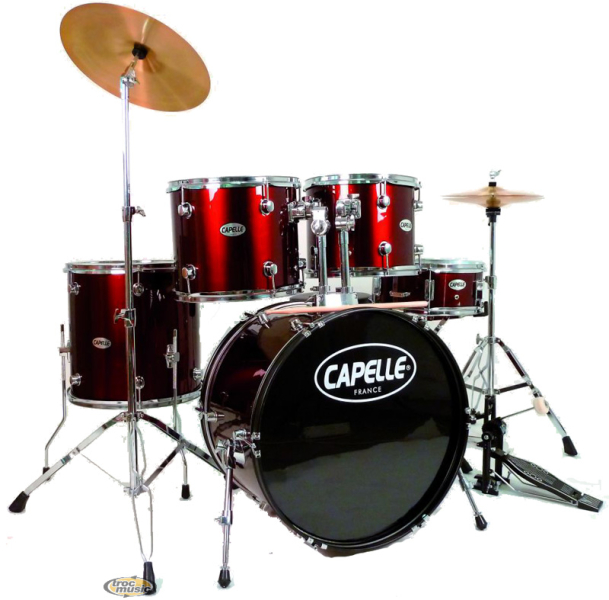 Photo : CAPELLE          5 FUTS COMPLETE ET CYMBALES