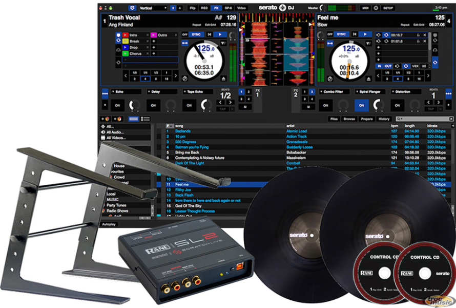 Photo : Serato      Rane    SL2 + 2 vinyls vierges