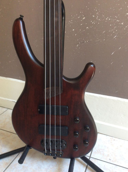 Photo : CORT   Fretless  4 cordes corps acajou