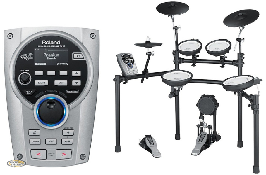 Photo : Roland        TD15 + siege pupitre et baguettes