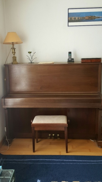 Photo : Piano   droit    fabrique pr Beschtein + banquette