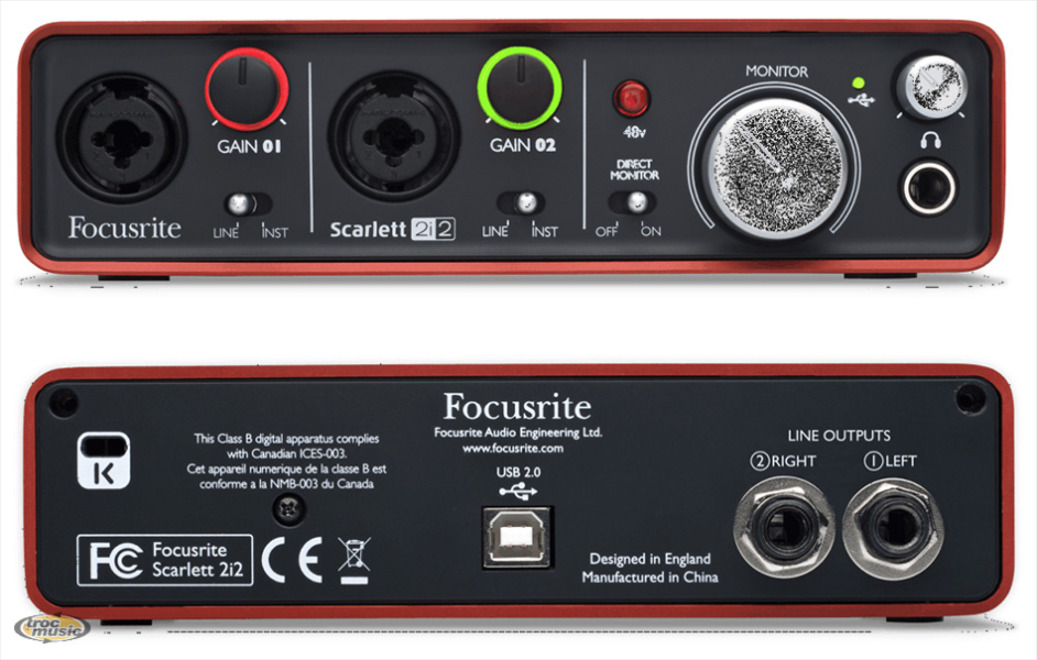 Photo : Focusrite Scarlett 2i2 + CD installation