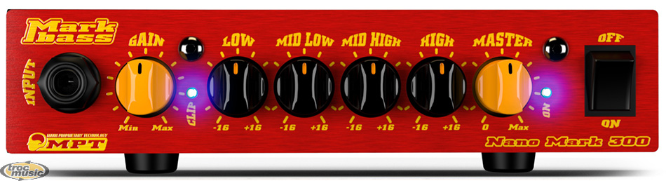 Photo : Markbass        Nano Mark 300 Head tete amp basse