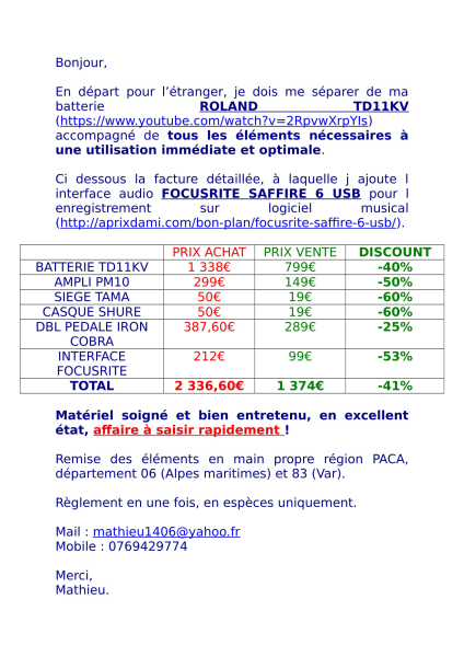 Photo : ROLAND    TD11   KV VDRUM  SET COMPLET