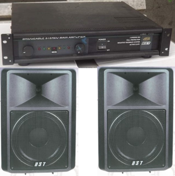 Photo annonce Sono     BST     2 enceintes WP400 + ampli